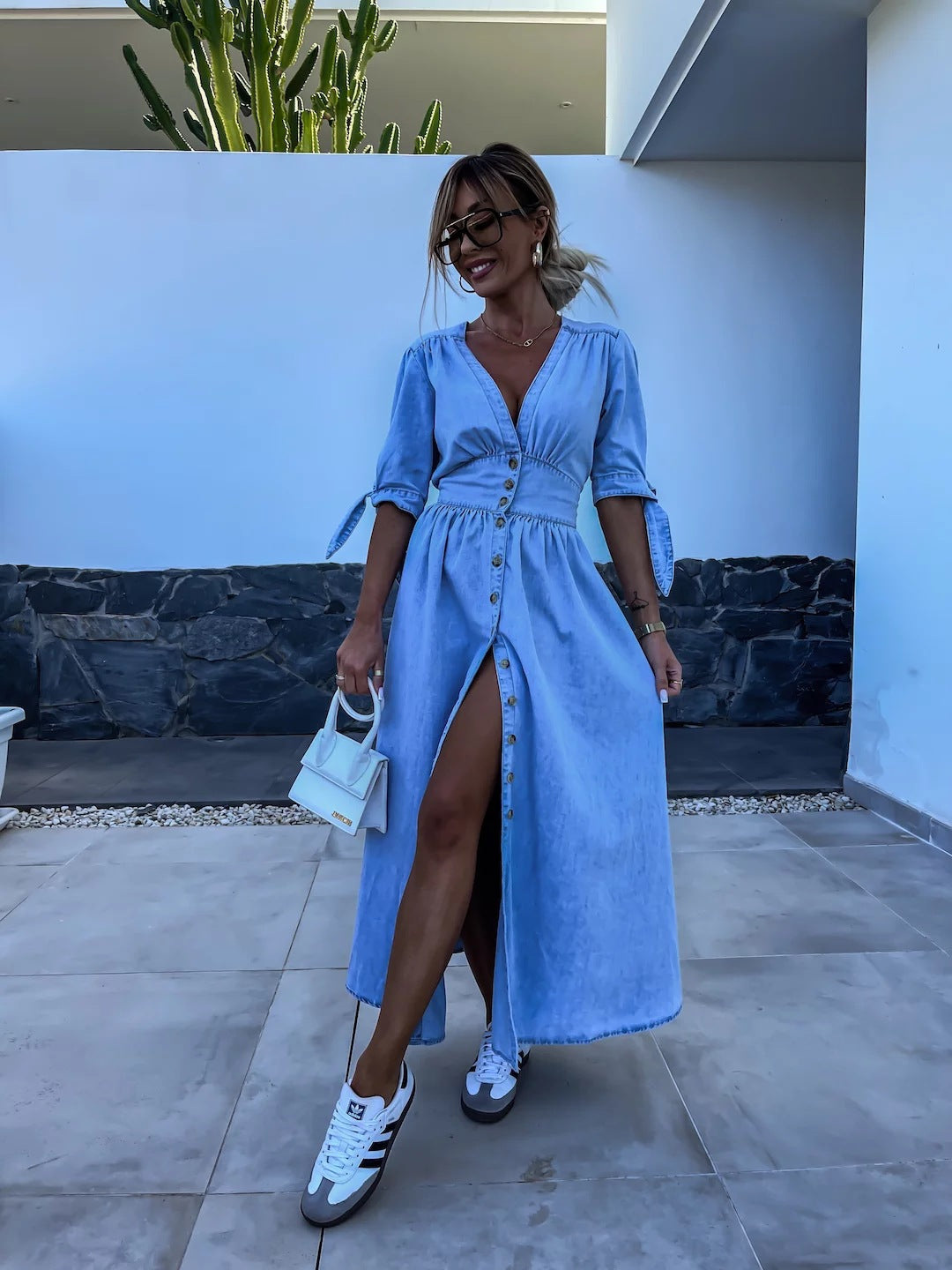 Robe RIVIERA | Longue Boutonnée Style Denim