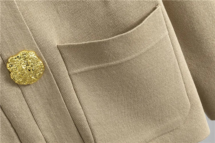 Ensemble HÉRITAGE | Cardigan Maille à Boutons Dorés & Pantalon Large