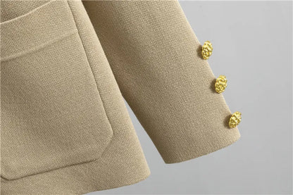 Ensemble HÉRITAGE | Cardigan Maille à Boutons Dorés & Pantalon Large