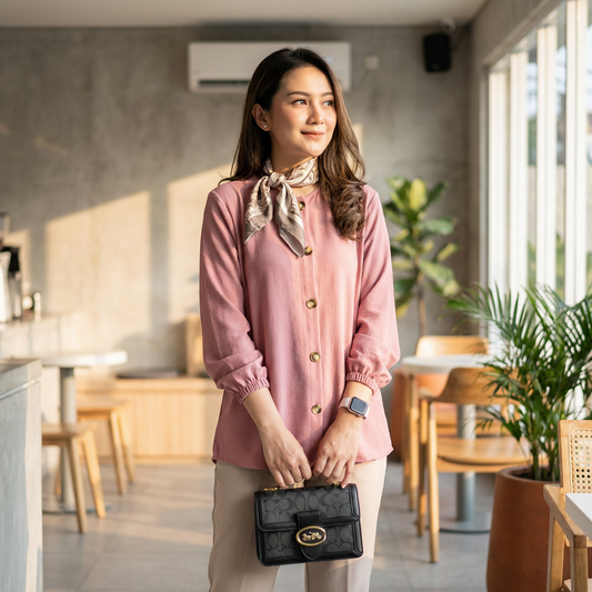 Chemise AURA | L'Essentielle en Ice Silk Plissé - OnFleek